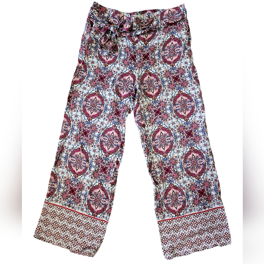 Loft Floral Print Wide Leg Pants